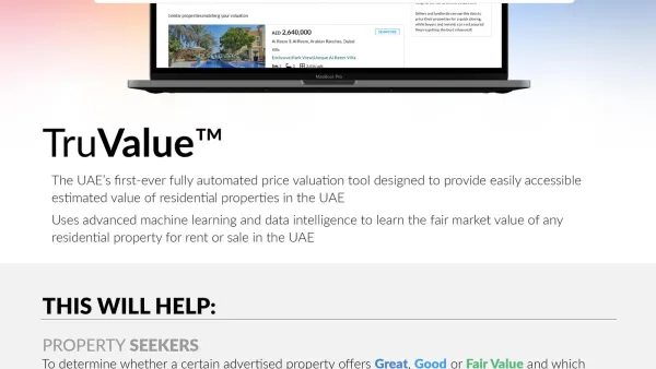 The UAE Gets Its First Property Valuation Tool With Bayut’s Exclusive Truvaluetm Launch