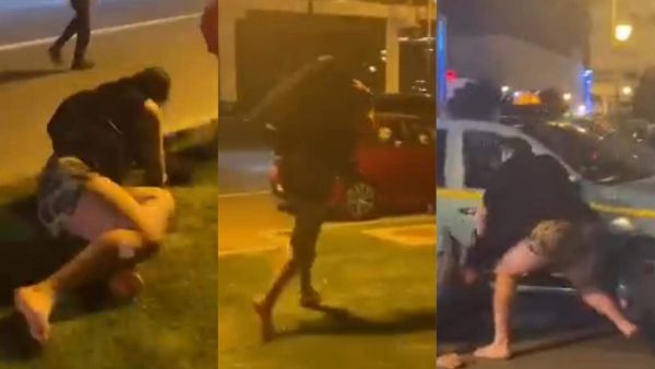 علقة جماعية ساخنة لـ"شاذ جنسيا" في شارع عام بالمغرب