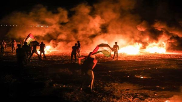 تظاهرات "الإرباك الليلي" على حدود غزة تتواصل لليوم الرابع