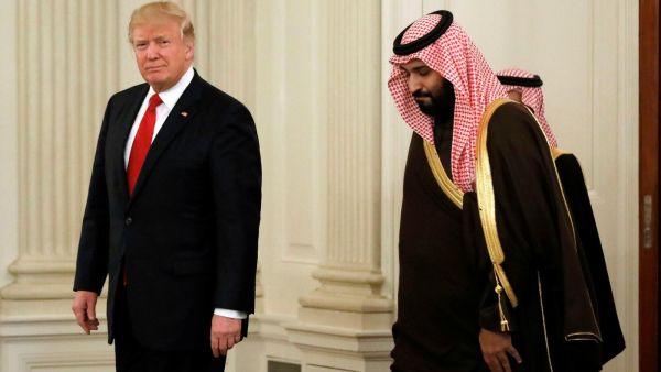 ترامب مستقبلا ولي العهد السعودي الامير محمد بن سلمان في البيت الابيض