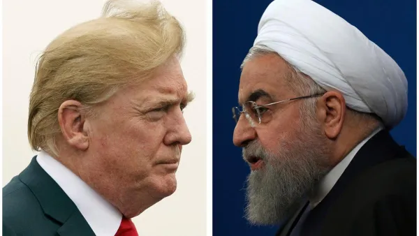 الرئيسان الايراني حسن روحاني (يمين) والاميركي دونالد ترامب