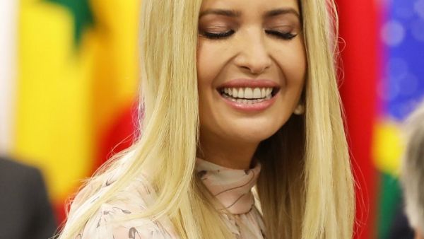 Advisor to the US President Ivanka Trump reacts during an event on the theme "Promoting the place of women at work" on the sidelines of the G20 Summit in Osaka on June 29, 2019.  Dominique JACOVIDES / POOL / AFP