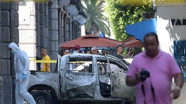 The first attack targeted a police patrol in Charles de Gaulle Street in central Tunis  (AFP)