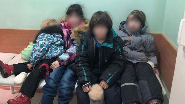 Four severely neglected ‘Mowgli children’ (Twitter)