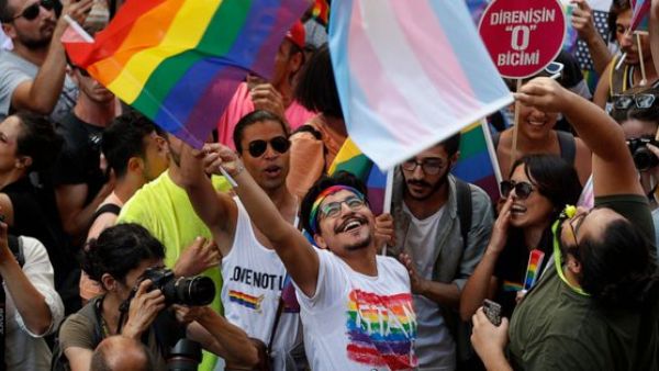 Activists gathered in Istanbul to promote rights for gay and transgender people (Twitter)
