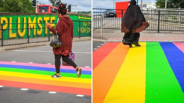 لندن تكشف النقاب عن أول ممر للمشاة بألوان قوس قزح لندن تكشف النقاب عن أول ممر للمشاة بألوان قوس قزح