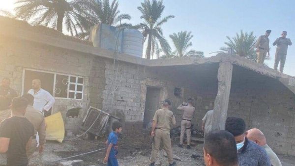 المنزل الذي سقط عليه الصاروخين