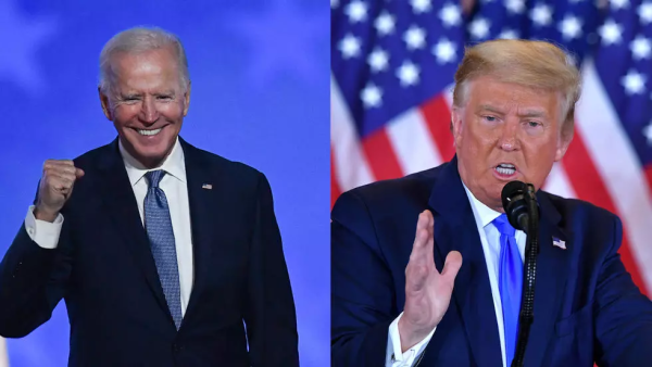 الرئيس الأمريكي المنتهية ولايته دونالد ترامب ونائب الرئيس الأمريكي السابق جو بايدن