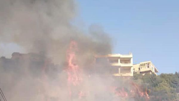 الحرائق تلتهم أحراج ريف حمص الغربي في سوريا