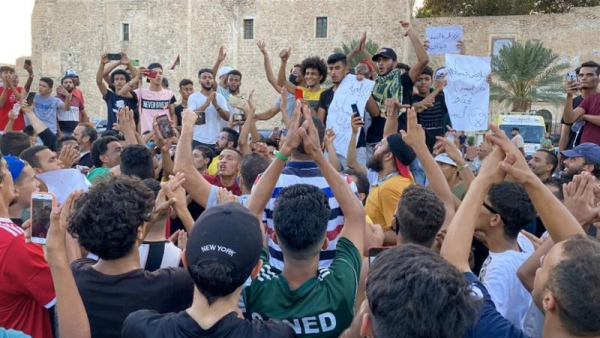 Protesters in Tripoli, Libya gather against corruption and electricity shortages on Aug 24, 2020 (AFP/FILE)