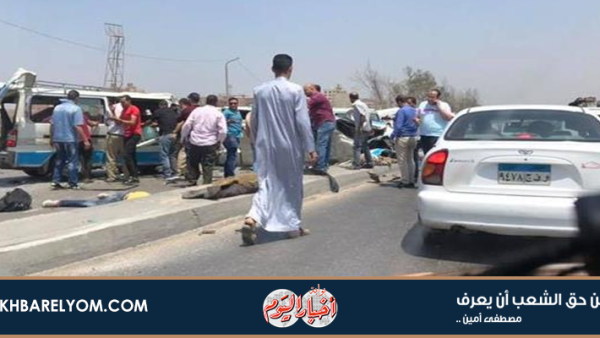 حادث سير وقع على طريق طرة عبر "الأوتوستراد"، في القاهرة. 