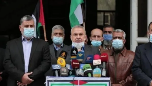 مؤتمر صحفي لفصائل المقاومة الفلسطينية في قطاع غزة