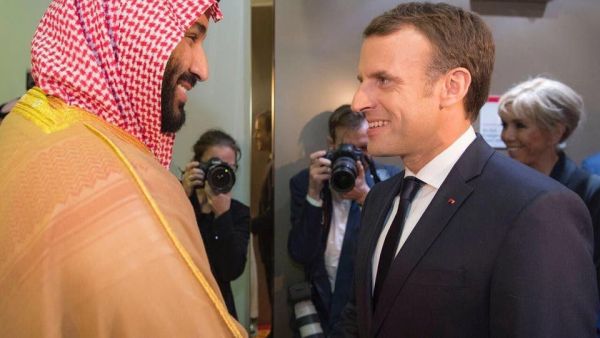 ولي العهد السعودي الأمير محمد بن سلمان، والرئيس الفرنسي إيمانويل ماكرون