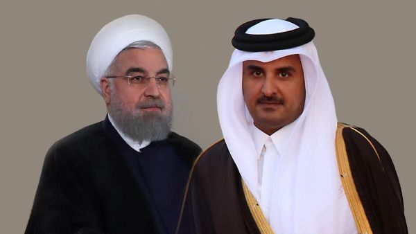 الرئيس الإيراني حسن روحاني وأمير قطر الشيخ تميم بن حمد 