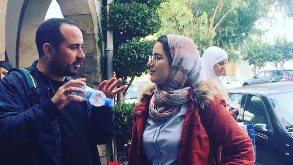 Hajar Raissouni with the editor-in-chief of Akhbar Alyoum (mupresse.com)
