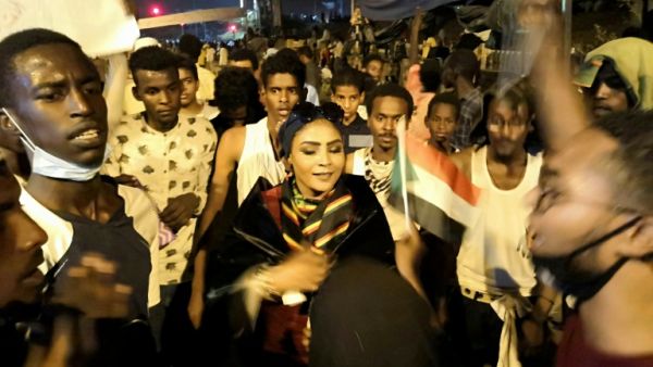 Thousands of Sudanese protesters gather in front of the military headquarters in the capital Khartoum. (AFP)