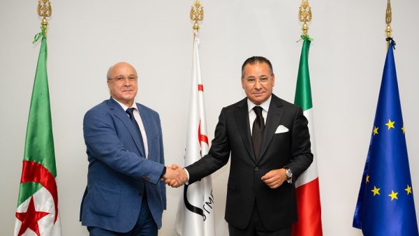 His Excellency Ahmed Boutache the Ambassador of Algeria to Italy, and GKSD President Kamel Ghribi. Supporting the Fight Against COVID