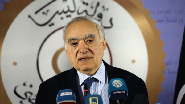Ghassan Salame, UN special envoy for Libya and head of the UN Support Mission in Libya (UNSMIL) speaks during a press conference in the Libyan capital Tripoli.