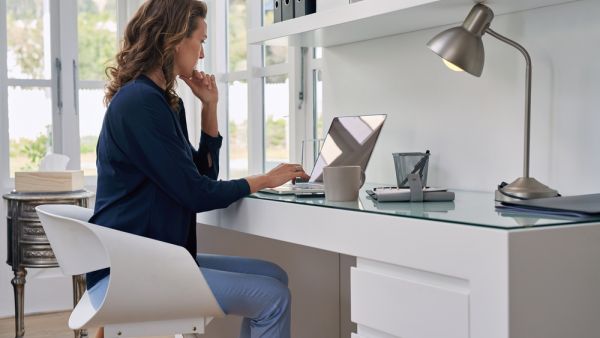 If your home office doesn't have access to natural lighting, your next best option is to replace your current light bulbs with full-spectrum light bulbs.