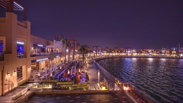 The Pointe at Palm Jumeirah by night.