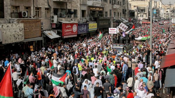 The Gaza war and its effects on Jordan’s economic stability and growth. (Khalil Mazraawi/ AFP)