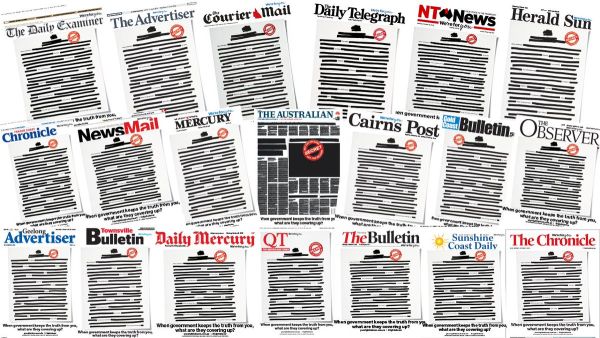 Australian newspapers black out front pages to fight back against secrecy laws