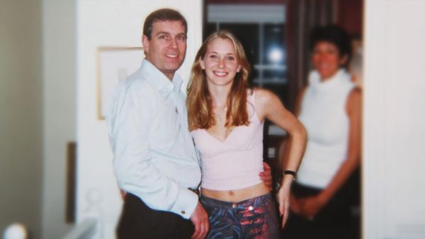 Andrew with Virginia Roberts, then aged 17