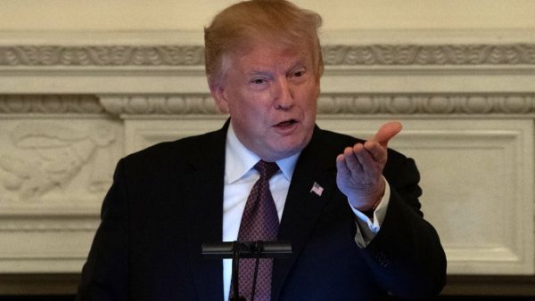 US President Donald Trump speaks at an iftar, the meal that breaks the sunrise to sundown fast of Muslims celebrating Ramadan, at the White House in Washington DC, on May 13, 2019. (NICHOLAS KAMM / AFP)