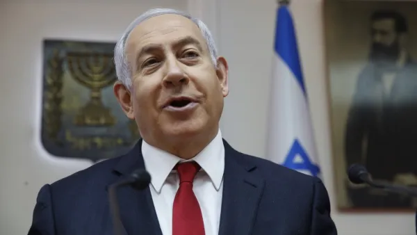 Israeli Prime Minister Benjamin Netanyahu speaks during the weekly cabinet meeting at the Prime Minister's office in Jerusalem, on May 19, 2019. (Ariel Schalit / POOL / AP / AFP)