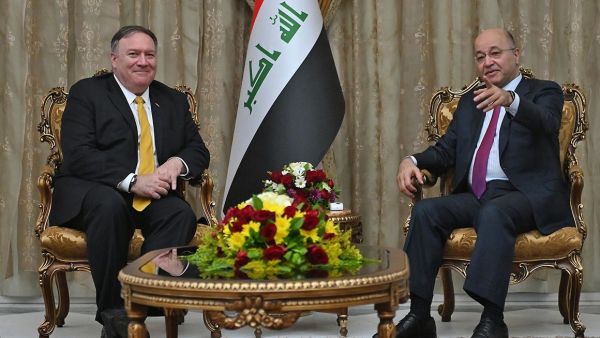 Mike Pompeo meets with Iraq's President Barham Saleh. (AFP/ File Photo)