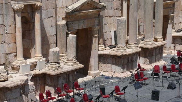 Ancient theatre stage with chairs and wiring, amphitheatre, Jerash, Jordan. (Shutterstock/ File Photo)