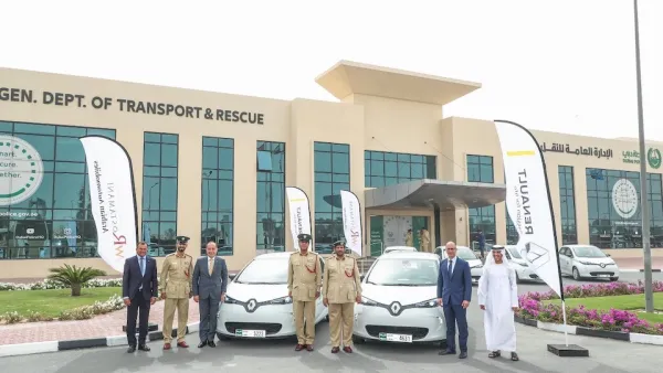 Brig. Dr/ Mohammad Al Razooqi, General Director - General Department of Transport and Rescue and Brig. / Ahmad Shuhail, Deputy General Director – General Department of Transport and Rescue and Lt. Colonel/ Sultan A. Ali Almarri, Fleet director- General Department of Transport and Rescue at Dubai Police, Mr. Salah Yamout, Director of Sales and Marketing and Mr. Ahmad Zaher Sabbagh, Deputy General Manager and Mr. Mohammed Essa Al Qubaisi, Manager at Arabian Automobiles Company.