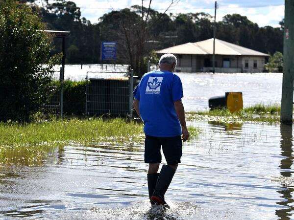 Australian floods in the Windsor suburb of northwestern Sydney