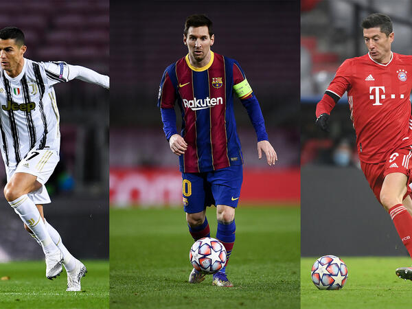 ليفاندوفسكي وميسي ورونالدو