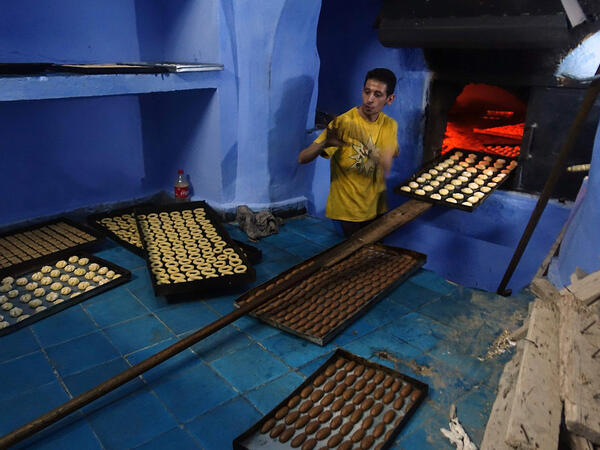 Cookies and sweets are prepared ahead of Eid festivities. 