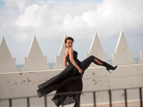 She is not afraid to take daring poses