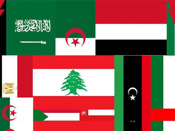 A collage of Arab flags