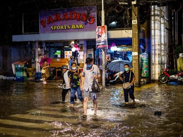 Heavy Rain Floods Streets of Thailand