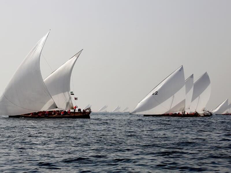  The first stage of Dubai's traditional rowing boat race