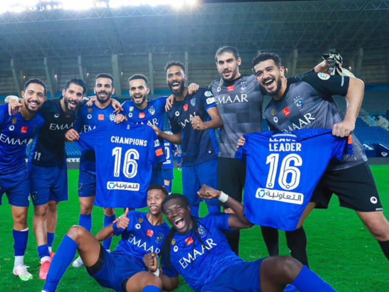 Al-Hilal secured a 16th SPL title on Saturday after a 4-1 win over Al-Hazem. (Twitter: @AlHilal_EN)