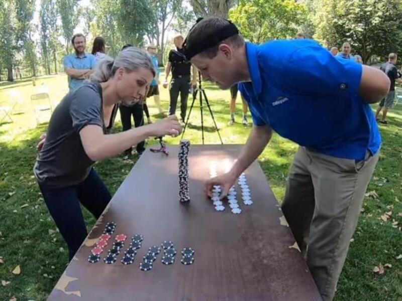 Idaho duo break two Guinness records for speed stacking casino chips. (YouTube)