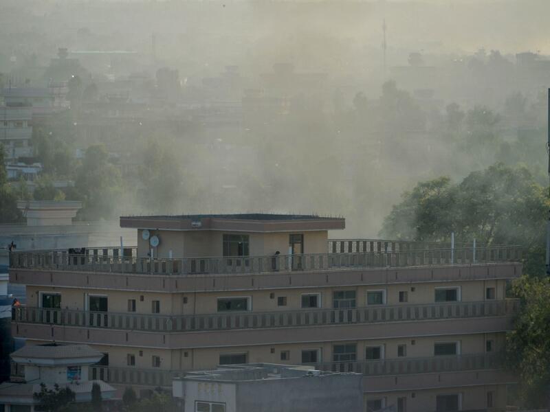 Smoke rises from a government building which is targeted by gunmen in Jalalabad on September 18, 2019.  (AFP/ File Photo)