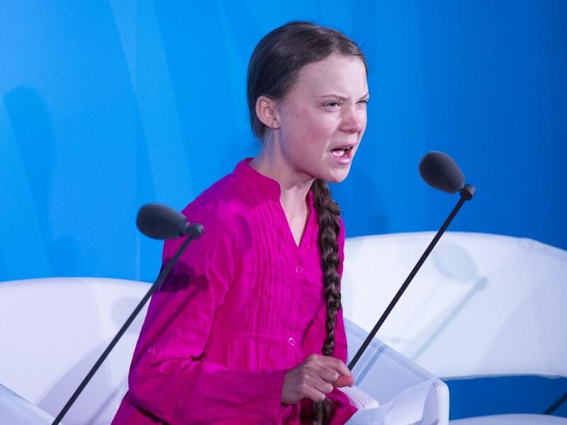 Youth Climate activist Greta Thunberg speaks during the UN Climate Action Summit on September 23, 2019 at the United Nations Headquarters in New York City. Johannes EISELE / AFP