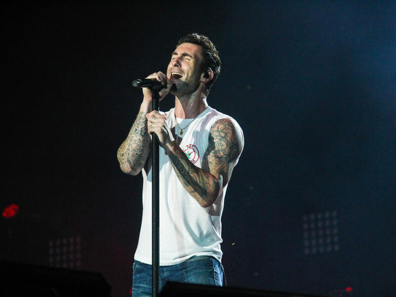 Adam Levine, from Maroon 5 band, on stage of Rock In Rio Festival. (Shutterstock/ File Photo)