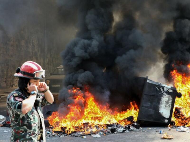 Protest in Beirut over Deteriorating Economic Crisis (Twitter)