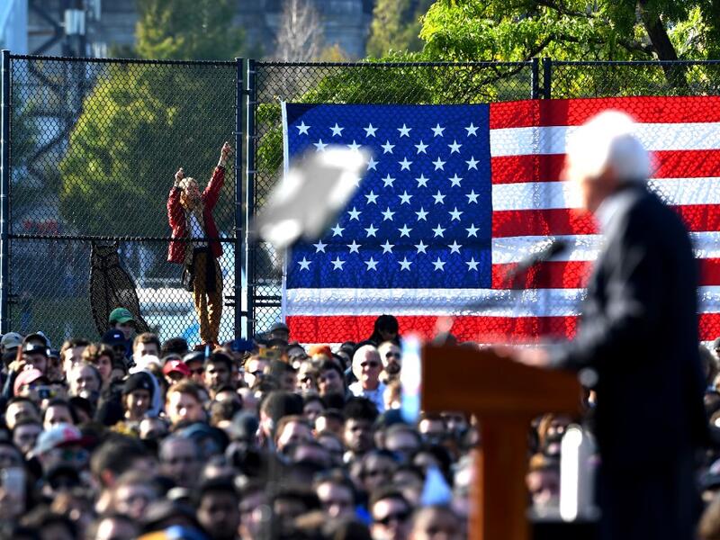 2020 Democratic presidential hopeful US Senator Bernie Sanders (D-VT) speaks to supporters during a campaign rally on October 19, 2019 in New York City. Johannes EISELE / AFP 