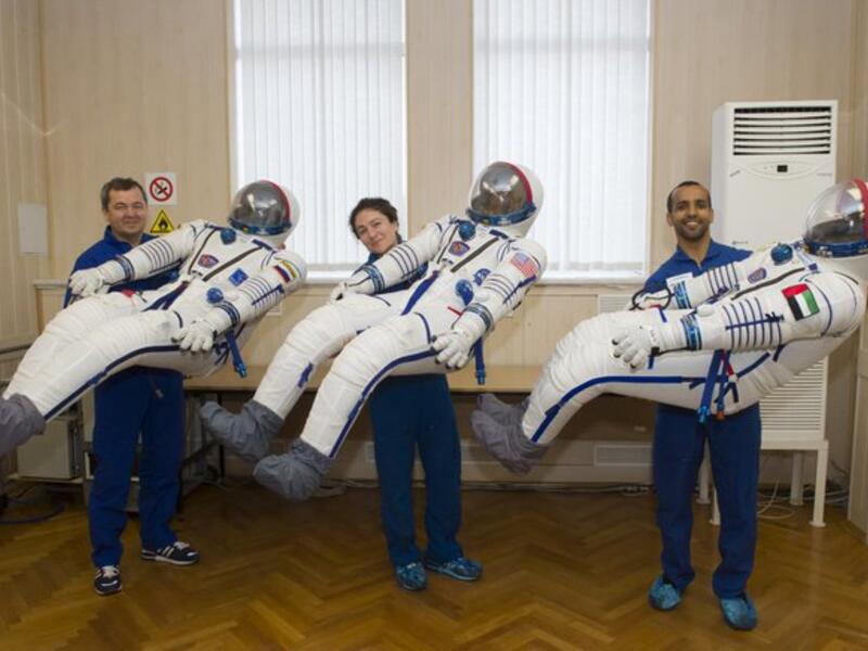 The UAE's first astronaut Hazzaa AlMansoori will land back on the earth at 2.59pm. (Twitter/ @Space_Station)