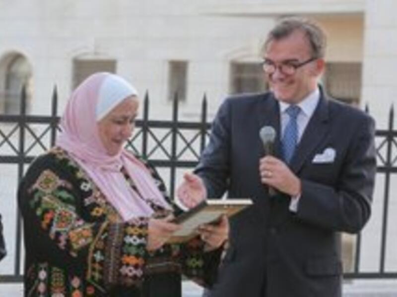 Abeer Khreisha, a Jordanian volunteer living in Madaba, has been named as this year’s UNHCR Nansen Award Winner for the Middle East. (Twitter/ @UNHCRJordan