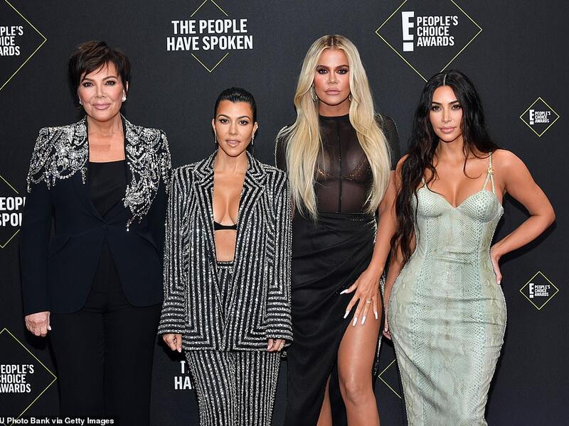 Kim Kardashian West and her sisters Khloe and Kourtney hit the red carpet at the People's Choice Awards