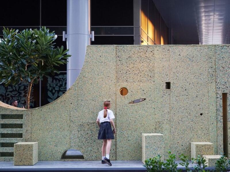 WAL(L)TZ is an interactive wall installation made of recycled (Twitter)